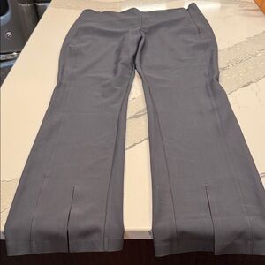 Athleta Black Straight Leg Pants Split Hem Side Zip Sz14 Never Worn Poly